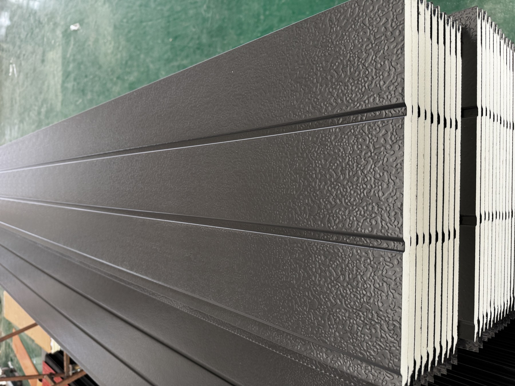 Grooved panel for prefab construction